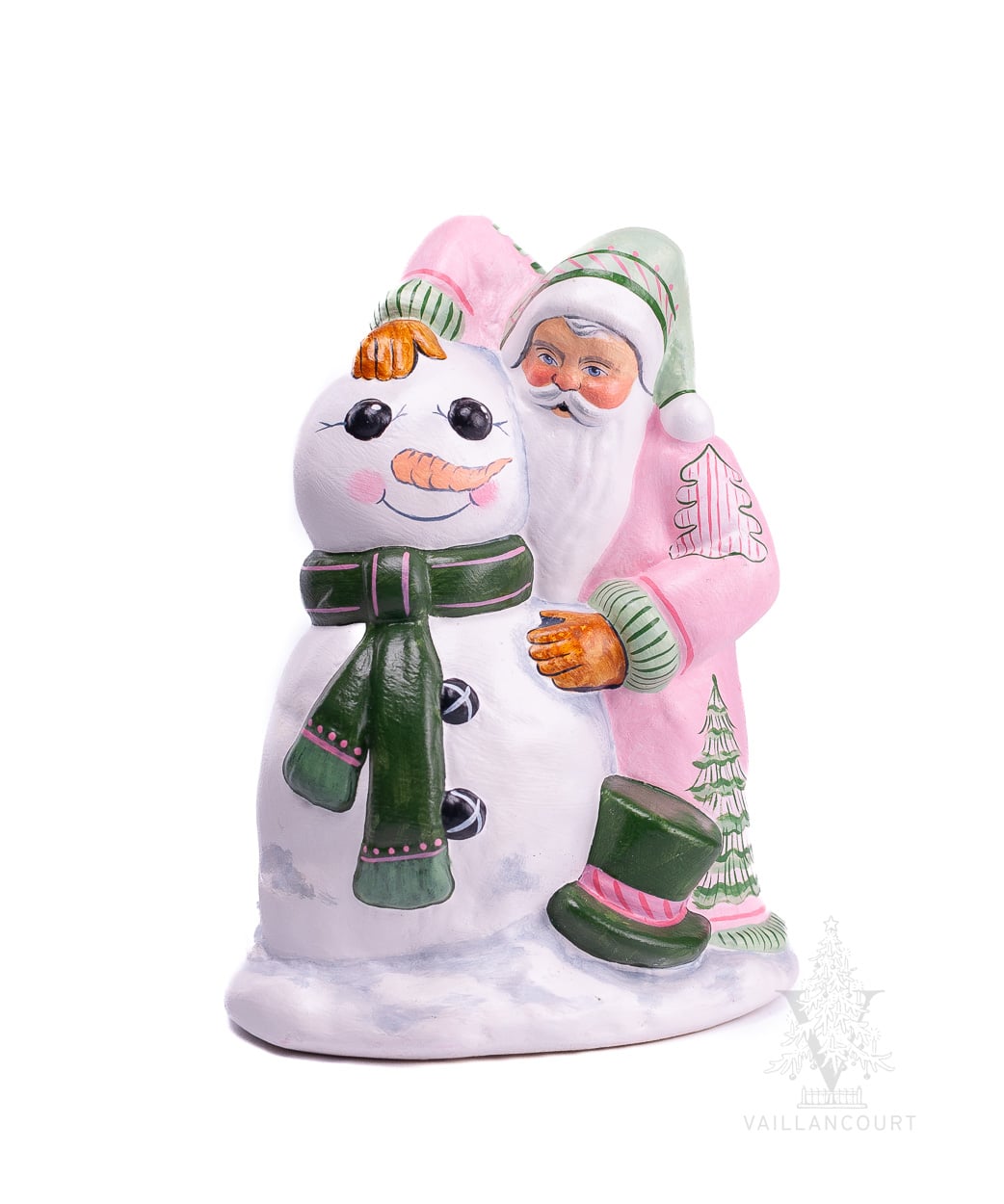 Santa Building Snowman