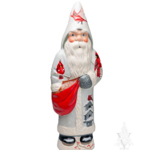 Snowy Cardinal Birdhouse Santa