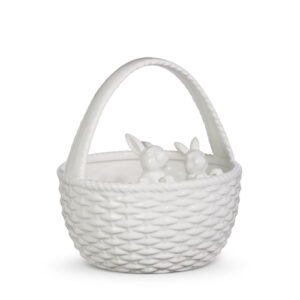 White Baskets with Bunnies