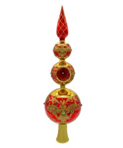 Tree Topper Belissimo Red/Gold Glass