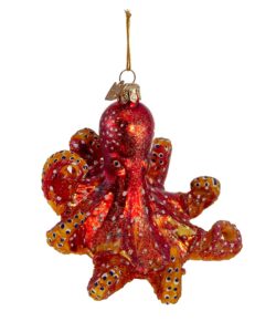 Ng Glass Octopus Ornament Re/Yellow