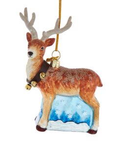 Deer Ornament With Bell Harness