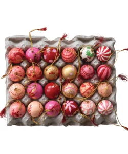 Papier Mache Ornament Set Of 24