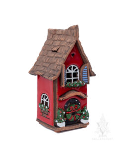 Keramik Smallall Red House with Wreath