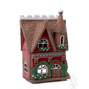 Keramik Red House with Garland