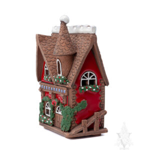 Keramik Red House with Garland