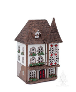 Keramik White House with Red Accents