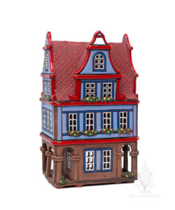 Keramik Blue House with Red Roof