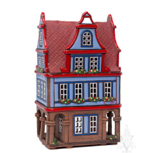 Keramik Blue House with Red Roof