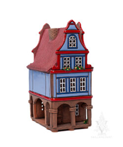 Keramik Blue House with Red Roof