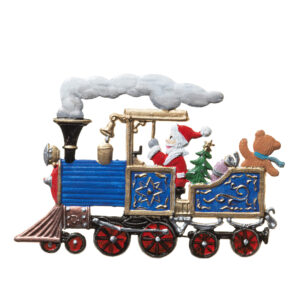 Santa’s Locomotive Pewter Ornament by Wilhelm Schweizer