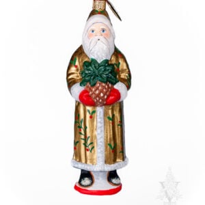 Traditional Gold Santa Holding Pineapple