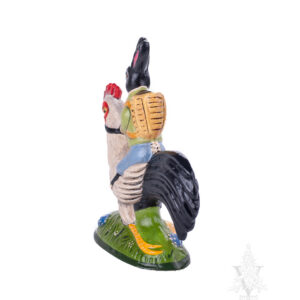Rabbit Riding Black and White Rooster