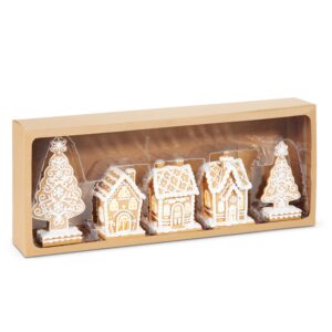 Box of Lighted Gingerbread Houses and Trees