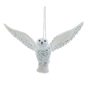 Flying Snowy Owl Ornament
