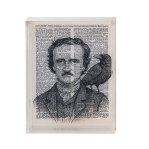 Acrylic Poe With Raven Block D?cor