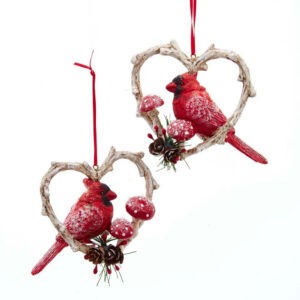 Cardinal In Heart Frame Ornament/Assorteed