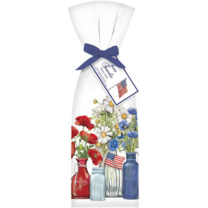 Patriotic Flowers Bagged Towel