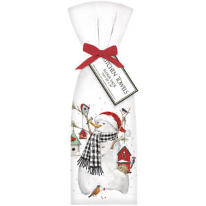 Birdhouse Snowman Bagged Towel