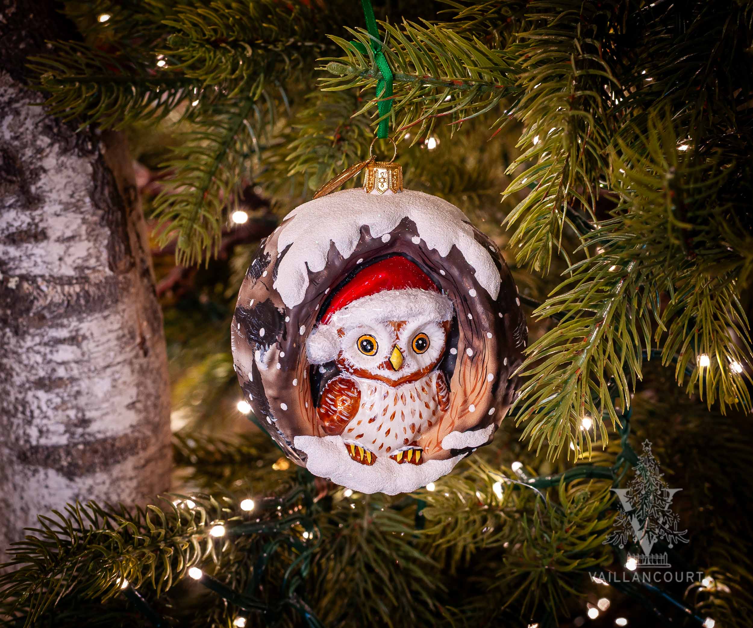 Jingle Balls™ Brown Owl in Birch Tree, VFA Nr. OR26509
