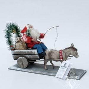 MAROLIN Large Christmas Santa Pulled by Donkey
