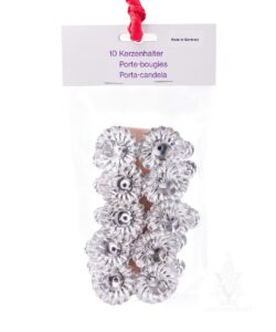 Silver Metal Christmas Tree Candle Clip (Set of 10)