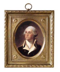 George Washington Print in Embossed Brass Frame