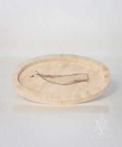 Oval Bone Tray Whale Design