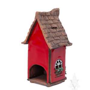 Small Red House with Wreath