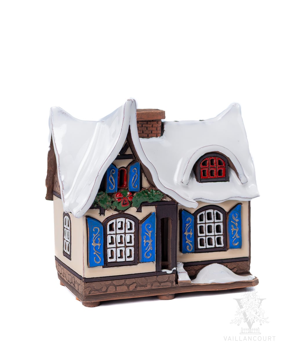 Snowy House with Santa