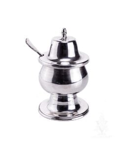 Polished Pewter Jam Jar with Spoon