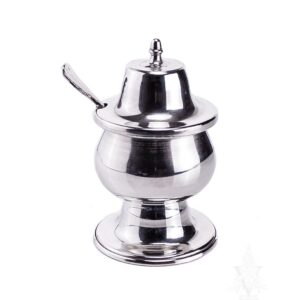 Jam Jar with Spoon Pewter
