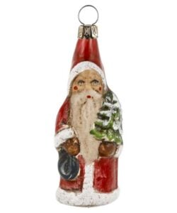 Small Santa with Back Pack & Tree