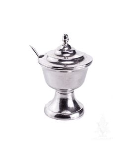 Lidded Master Salt Polished Pewter