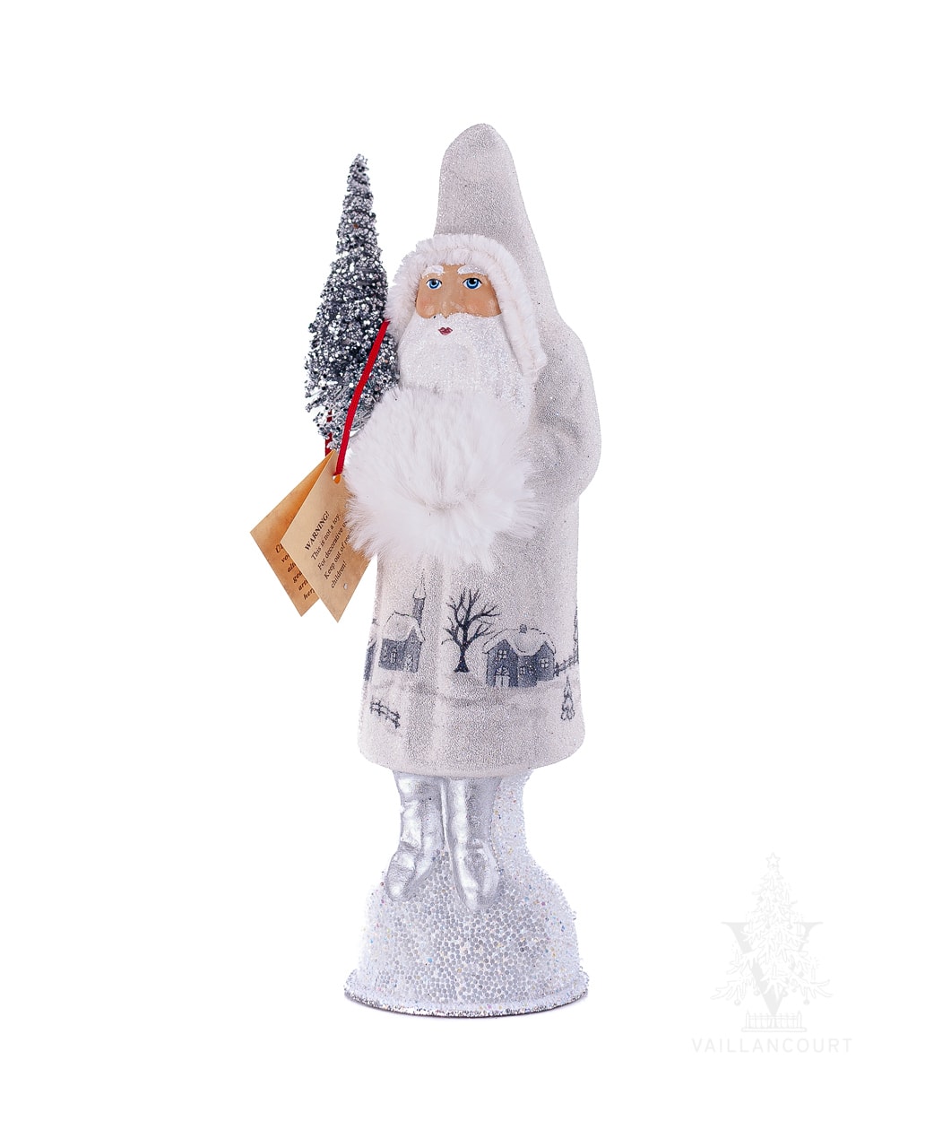 White Santa with Deer Scene