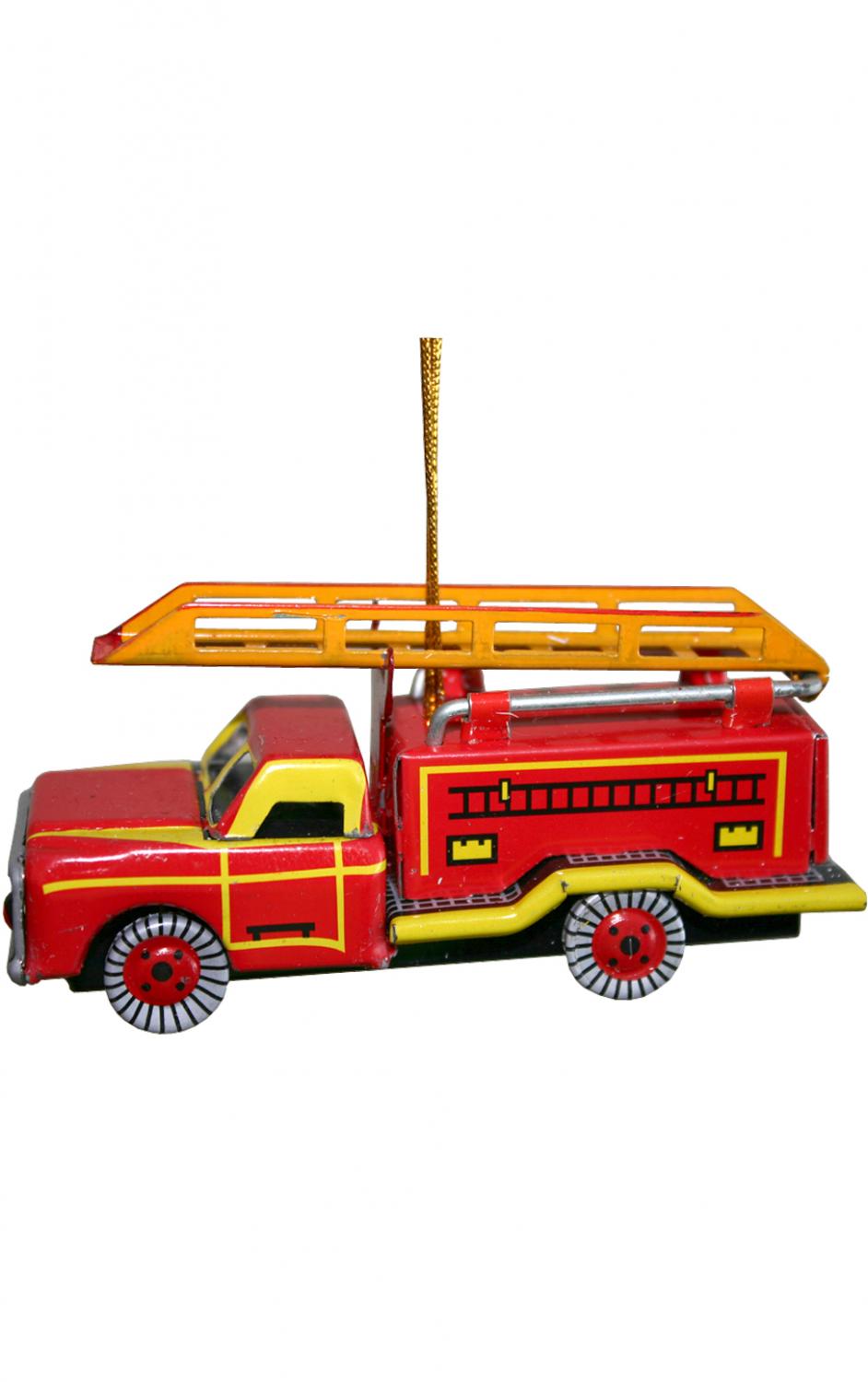Collectible Tin Ornament Fire Truck