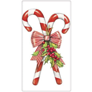 Candy Canes W/ Holly Bagged Towel