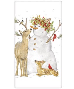 Snowman with Deer Towel