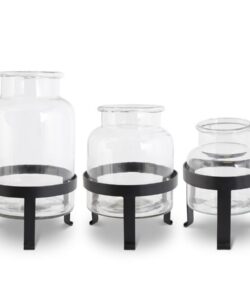 Small Glass Jar On Metal Stand