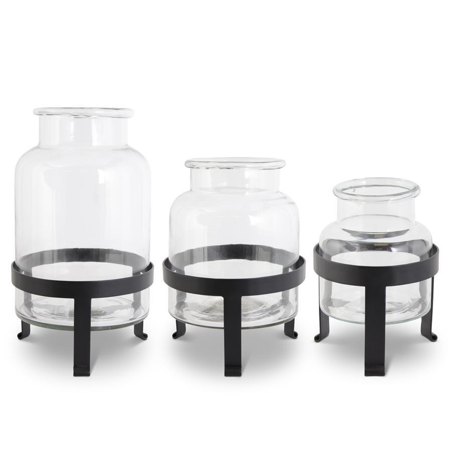Small Glass Jar On Metal Stand