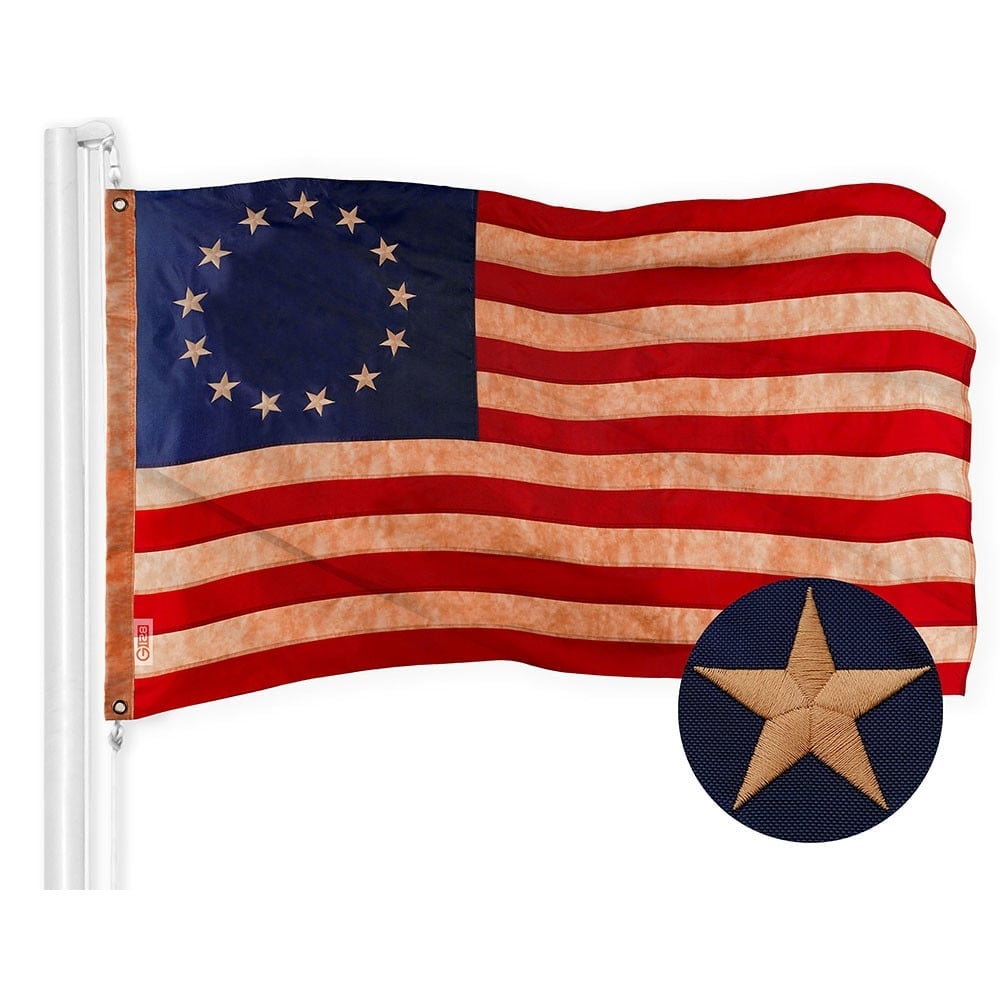 Betsy Ross Tea Stained Flag