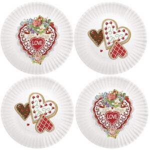 Valentines Cookies Melamine Plates (Set of 4)