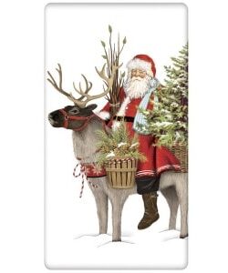 Santa with Reindeer Towel