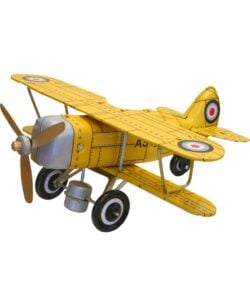 Tin Toy Yellow Biplane