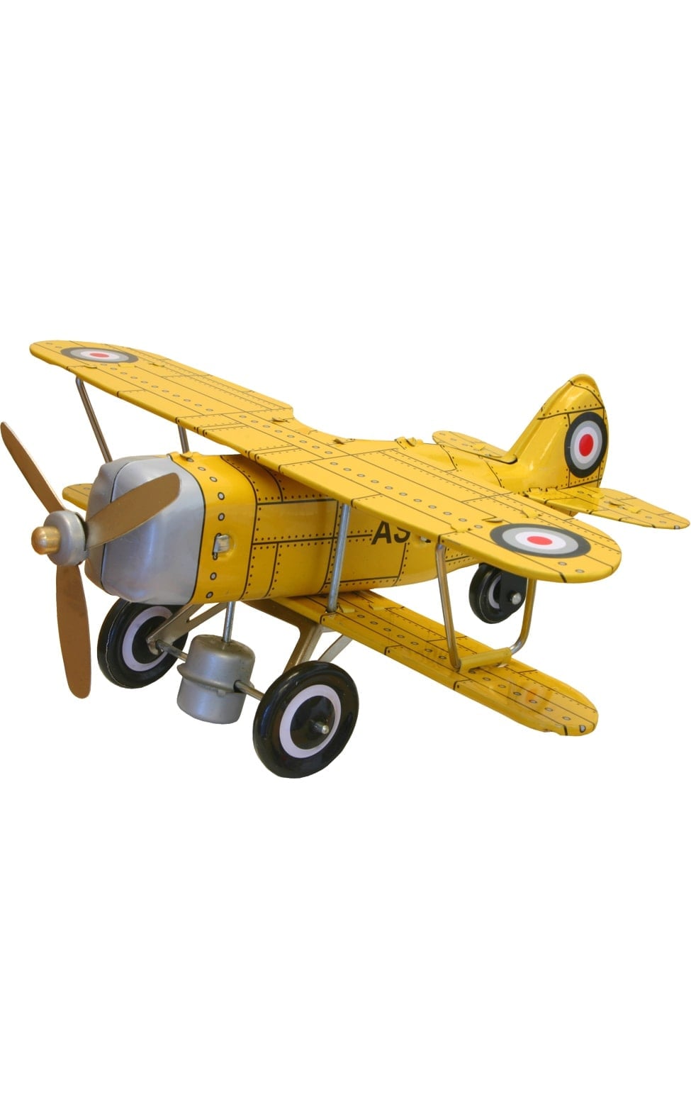 Tin Toy Yellow Biplane