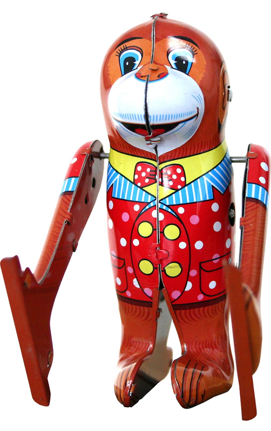Tumbling Monkey Tin Toy