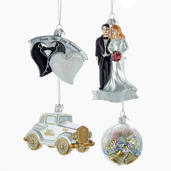 Wedding Ornament Set (Set of 4)