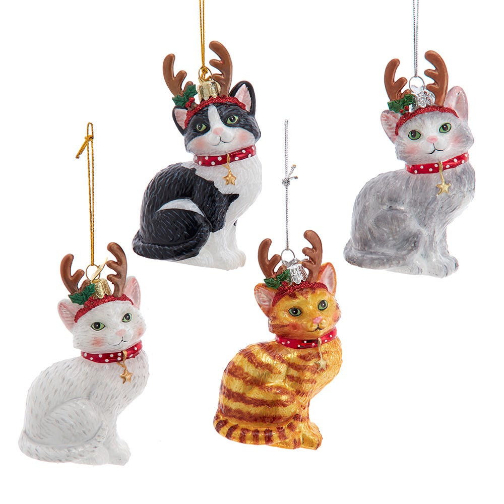 Glass Cat with Antlers (Assorted)