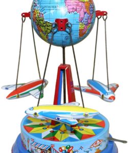 German Collectible Tin Toy Carousel with Planes