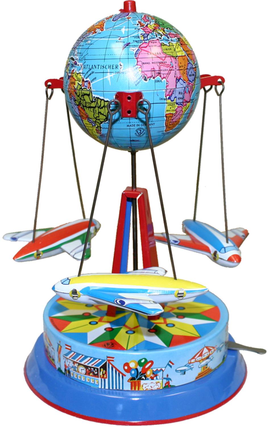 Tin Globe Plane Carousel